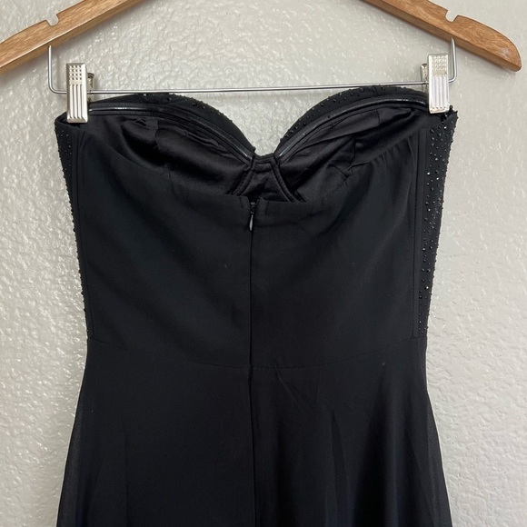 NWOT Remember This Moment Black Rhinestone Strapless Maxi Dress - Picture 8 of 9